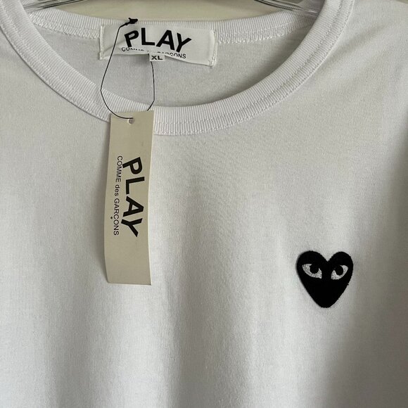 NEW with tags Comme des Garcons Play long sleeve t shirt White men’s XL - Picture 3 of 10